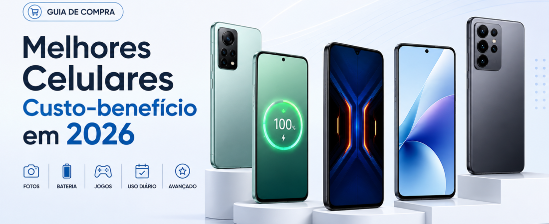 Melhores celulares custo-benefício em 2026: 5 opções que valem a pena